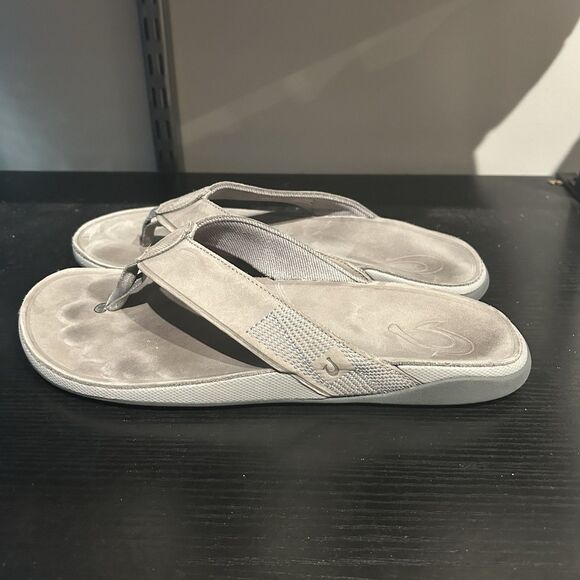 Olukai TUAHINE Mens Size 11 Gray Flip Flop Sandals - Picture 3 of 9